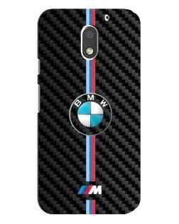Чехол для Motorola MOTO E3 с картинкой «Эмблема BMW и карбон»