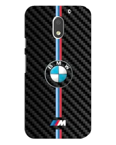 Чехол для Motorola MOTO E3 с картинкой «Эмблема BMW и карбон»