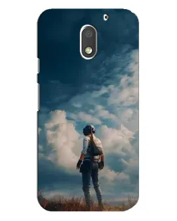 Чехол для Motorola MOTO E3 с картинкой «Герой PUBG на скале»