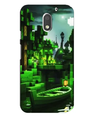 Чехол для Motorola MOTO E3 с картинкой «Minecraft лесной пейзаж»