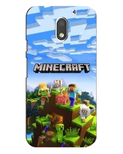 Чехол для Motorola MOTO E3 с картинкой «Minecraft классический мир»