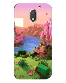 Чехол для Motorola MOTO E3 с картинкой «Розовое дерево Minecraft»