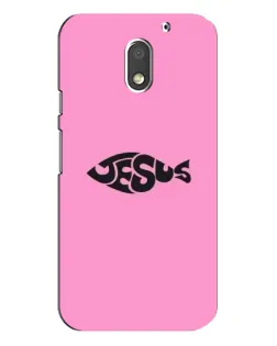 Чехол для Motorola MOTO E3 с картинкой «Розовый символ  Jesus»