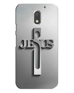 Чохол для Motorola MOTO E3 з картинкою «Металевий хрест Jesus»