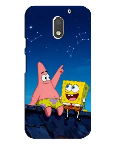 Чехол для Motorola MOTO E3 с картинкой «Губка Боб и Патрик ночью»