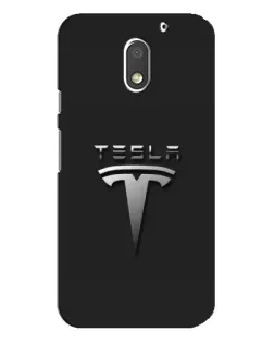 Чехол для Motorola MOTO E3 с картинкой «Стальной логотип Tesla»