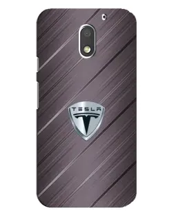Чехол для Motorola MOTO E3 с картинкой «Металлическая текстура Tesla»