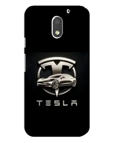 Чехол для Motorola MOTO E3 с картинкой «Tesla — серебристое авто»