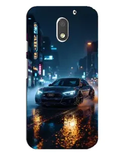 Чохол для Motorola MOTO E3 з картинкою «Нічне місто та Audi»