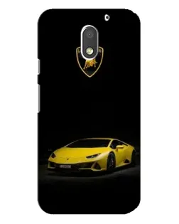 Чехол для Motorola MOTO E3 с картинкой «Lamborghini желтый акцент»