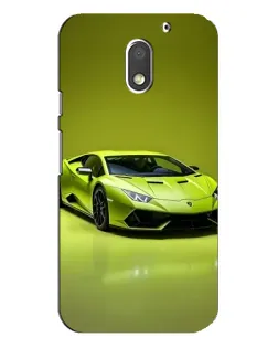 Чехол для Motorola MOTO E3 с картинкой «Салатовый Lamborghini Huracan»