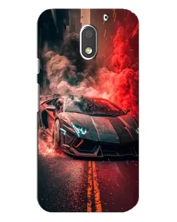 Чехол для Motorola MOTO E3 с картинкой «Lamborghini красный дым»