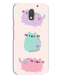 Чехол для Motorola MOTO E3 с картинкой «Pusheen трио»