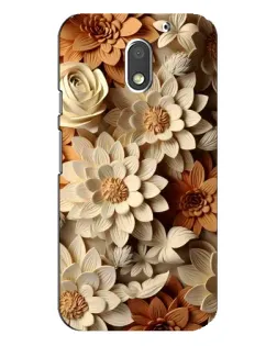 Чохол для Motorola MOTO E3 з картинкою «Бежевий флористичний декор»