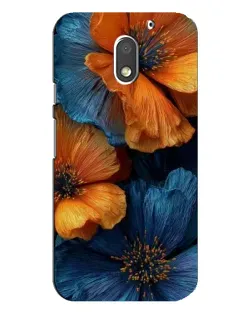 Чохол для Motorola MOTO E3 з картинкою «Яскрава синьо-помаранчева флора»