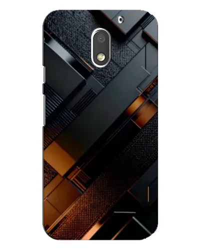 Чехол для Motorola MOTO E3 с картинкой «Черные геометрические блоки»