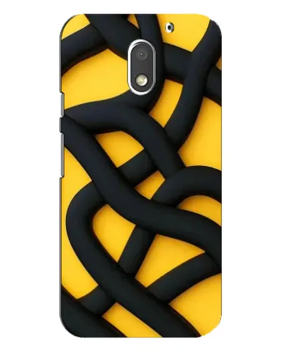 Чехол для Motorola MOTO E3 с картинкой «Черное желтое переплетение»