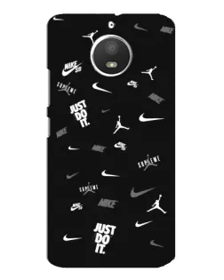 Чехол для Motorola MOTO E4 с картинкой «Nike Black Pattern»
