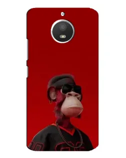 Чехол для Motorola MOTO E4 с картинкой «Bored Ape в красном»