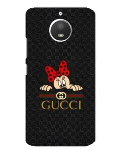 Чехол для Motorola MOTO E4 с картинкой «Минни Маус Gucci — черный»