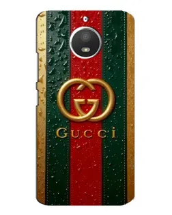 Чохол для Motorola MOTO E4 з картинкою «Gucci — фірмова смуга та золото»