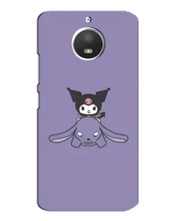 Чехол для Motorola MOTO E4 с картинкой «Kuromi на лиловом фоне»