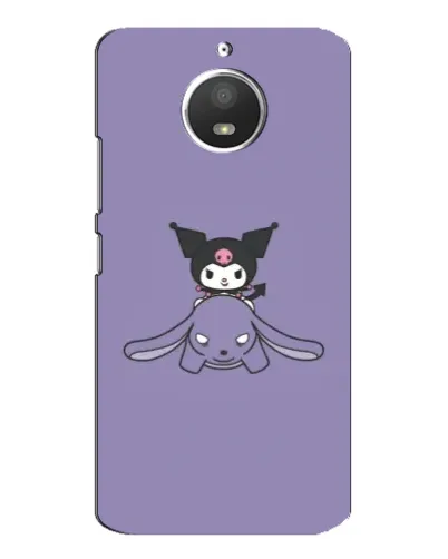Чехол для Motorola MOTO E4 с картинкой «Kuromi на лиловом фоне»