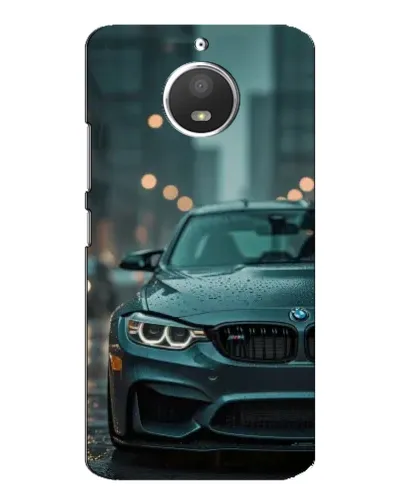 Чехол для Motorola MOTO E4 с картинкой «BMW в огнях города»