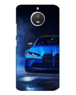 Чехол для Motorola MOTO E4 с картинкой «Голубая BMW M4»