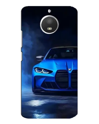 Чехол для Motorola MOTO E4 с картинкой «Голубая BMW M4»