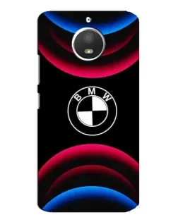 Чехол для Motorola MOTO E4 с картинкой «Логотип BMW и неоновые дуги»