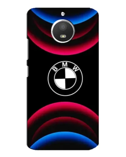 Чехол для Motorola MOTO E4 с картинкой «Логотип BMW и неоновые дуги»