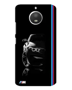 Чехол для Motorola MOTO E4 с картинкой «Силуэт BMW в темноте»