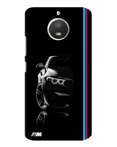Чехол для Motorola MOTO E4 с картинкой «Силуэт BMW в темноте»