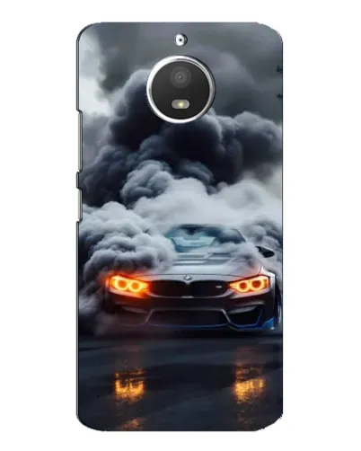 Чехол для Motorola MOTO E4 с картинкой «BMW в дыму»