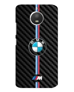 Чехол для Motorola MOTO E4 с картинкой «Эмблема BMW и карбон»