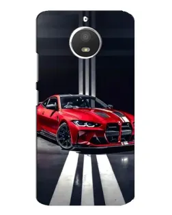 Чехол для Motorola MOTO E4 с картинкой «Красная BMW на дороге»