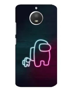 Чехол для Motorola MOTO E4 с картинкой «Among Us неон-арт»