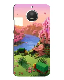 Чохол для Motorola MOTO E4 з картинкою «Рожеве дерево Minecraft»
