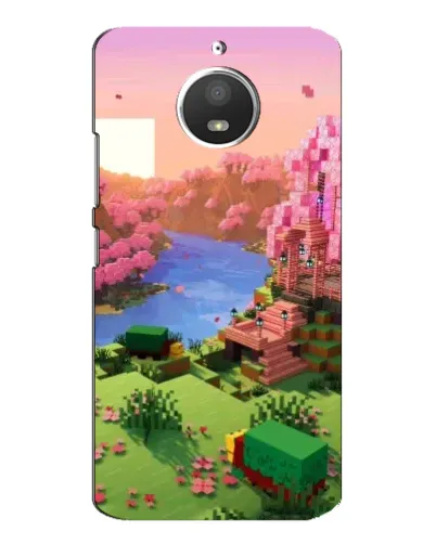 Чохол для Motorola MOTO E4 з картинкою «Рожеве дерево Minecraft»