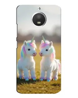 Чехол для Motorola MOTO E4 с картинкой «Пара единорогов»