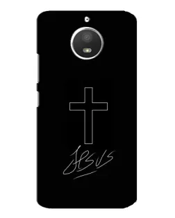 Чехол для Motorola MOTO E4 с картинкой «Графический крест Jesus»