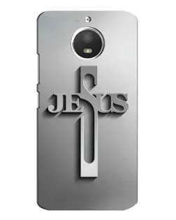Чехол для Motorola MOTO E4 с картинкой «Металлический крест Jesus»