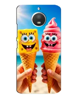 Чехол для Motorola MOTO E4 с картинкой «Спанч Боб мороженое»