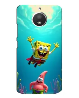 Чехол для Motorola MOTO E4 с картинкой «Спанч Боб под водой»