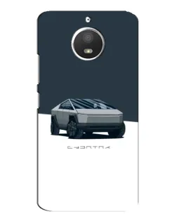 Чохол для Motorola MOTO E4 з картинкою «Сріблястий Cybertruck Tesla»