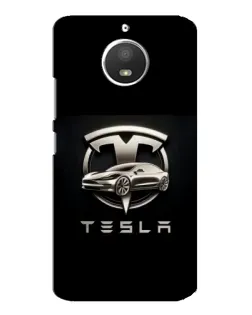 Чохол для Motorola MOTO E4 з картинкою «Tesla — срібне авто»