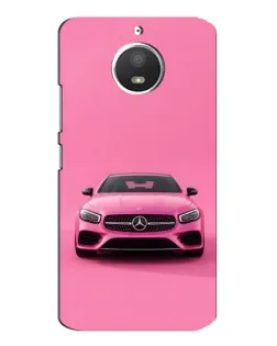 Чехол для Motorola MOTO E4 с картинкой «Розовый Mercedes AMG»