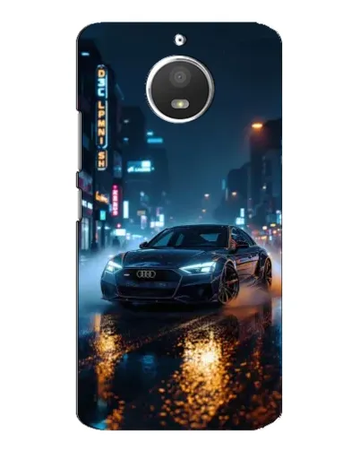 Чохол для Motorola MOTO E4 з картинкою «Нічне місто та Audi»