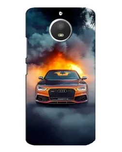 Чохол для Motorola MOTO E4 з картинкою «Audi у вогняному диму»